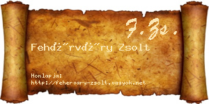 Fehérváry Zsolt névjegykártya